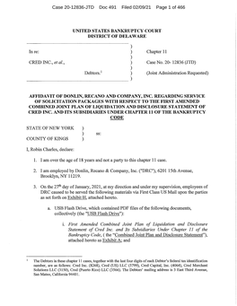 Case 20-12836-JTD Doc 491 Filed 02/09/21 Page 1 Of