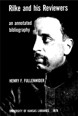 Rilke and His Reviewers an Annotated Bibliography