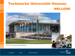Technische Universität Ilmenau WELCOME