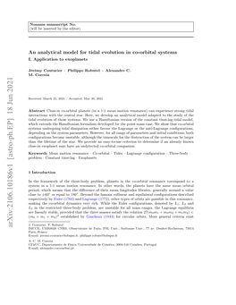 An Analytical Model for Tidal Evolution in Co-Orbital Systems $\, $ I