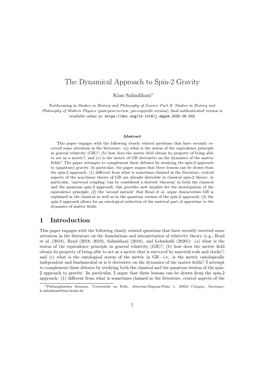 The Dynamical Approach to Spin-2 Gravity