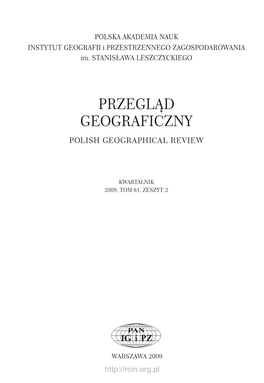 Przegląd Geograficzny 2009 T. 81 Z. 2 = Polish Geographical Reviev