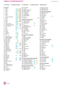 T-MOBILE TV ZENDEROVERZICHT Vanaf 28 September 2017