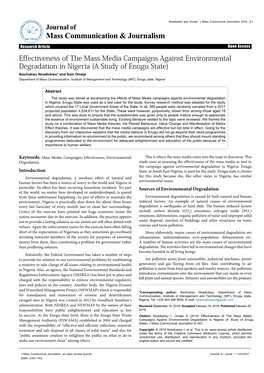 Effectiveness of the Mass Media Campaigns Against Environmental