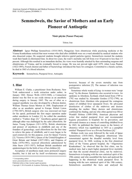 Semmelweis, Puerperal Fever, Antiseptic