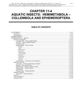 Volume 2, Chapter 11-4: Aquatic Insects: Hemimetabola-Collembola