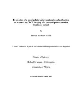 Evaluation of a Novel Palatal Suture Maturation Classification As Assessed by CBCT Imaging of a Pre- and Post-Expansion Treatment Cohort