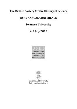 The British Society for the History of Science BSHS ANNUAL