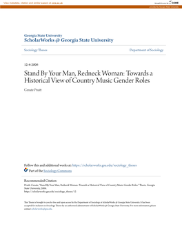 Towards a Historical View of Country Music Gender Roles Cenate Pruitt