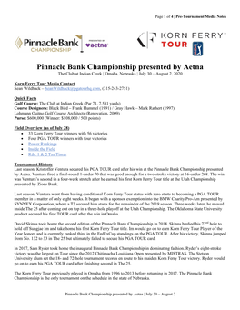 Pinnacle Bank Championship Presented by Aetna the Club at Indian Creek | Omaha, Nebraska | July 30 – August 2, 2020