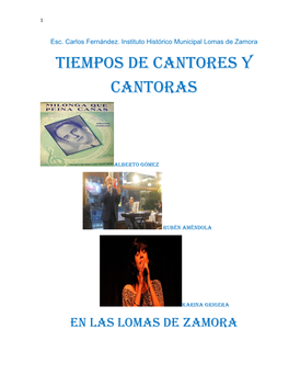 Tiempos De Cantores Y Cantoras