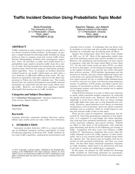 Traffic Incident Detection Using Probabilistic Topic Model