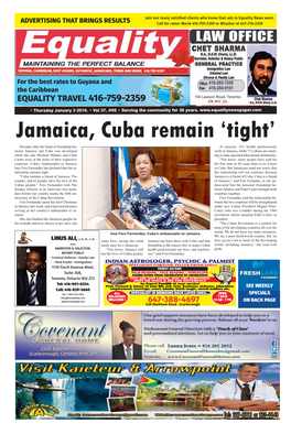 Jamaica, Cuba Remain 'Tight'