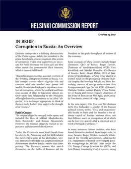 IN BRIEF Corruption in Russia: an Overview