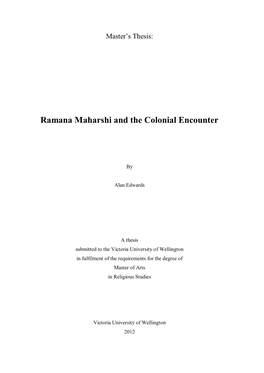 Ramana Maharshi and the Colonial Encounter
