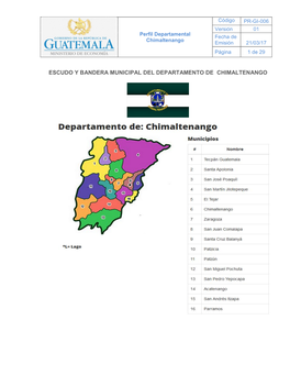 Perfil Departamental De Chimaltenango