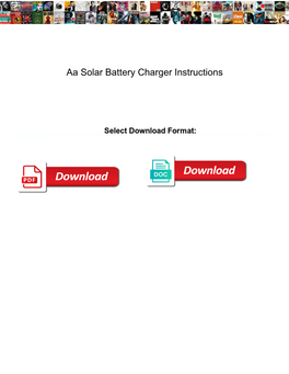 Aa Solar Battery Charger Instructions