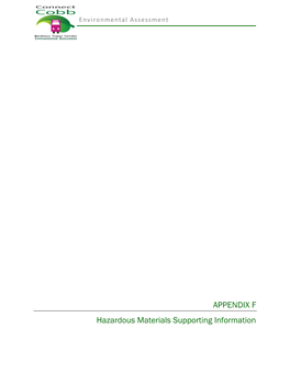 APPENDIX F Hazardous Materials Supporting Information Environmental Assessment Page F-1