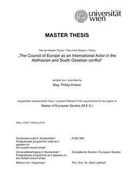 Master Thesis