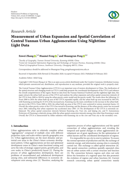 Measurement of Urban Expansion and Spatial Correlation of Central Yunnan Urban Agglomeration Using Nighttime Light Data