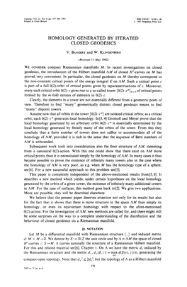 Homology Generated by Iterated Closed Geodesics