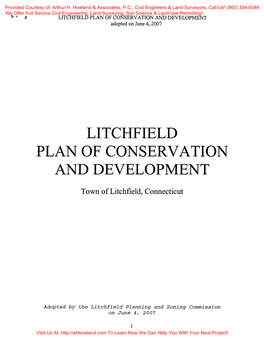 LITCHFIELD PLAN of CONSERVATION and DEVELOPMENT Adopted on June 4, 2007