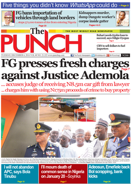 FG Presses Fresh Charges Against Justice Ademolapage 7