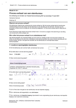 Proces-Verbaal Van Een Stembureau 1 / 65