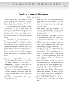 Information on Canadians in Antarctic Place Names [PDF-1.15