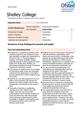 OFSTED REPORT MAY 2013 Download