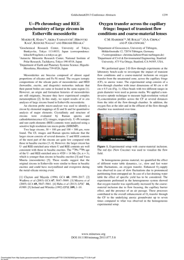 Pb Chronology and REE Geochemistry of Large Zircons in Estherville Mesosiderite Oxygen Transfer Across the Capillary Fring