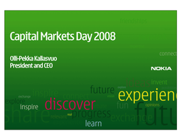 1) Nokia's Competitive Advantages 2) Business Review for 2008 3) Focus