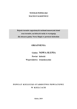 Gmina NOWA SŁUPIA Powiat Kielecki Województwo Świętokrzyskie