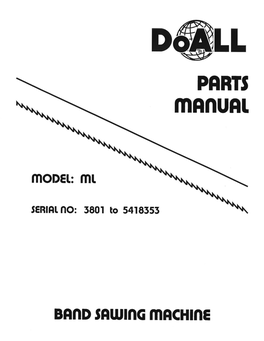 Doall ML-3801 V. Band Saw Manual