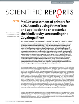 In Silico Assessment of Primers for Edna Studies Using Primertree