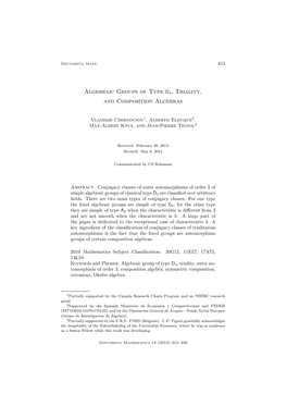 Algebraic Groups of Type D4, Triality, and Composition Algebras