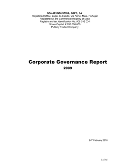 Corporate Governance Report 2009