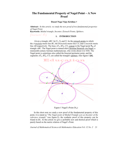 The Fundamental Property of Nagel Point – a New Proof