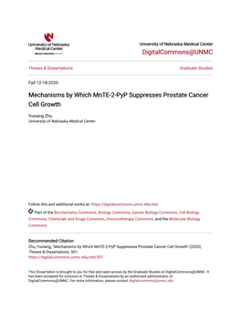 Mechanisms by Which Mnte-2-Pyp Suppresses Prostate Cancer Cell Growth