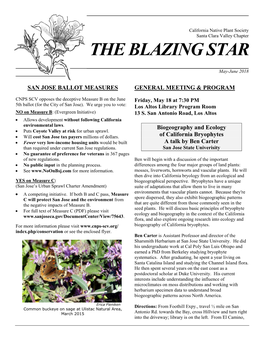 Blazing Star Newsletter: May-June 2018