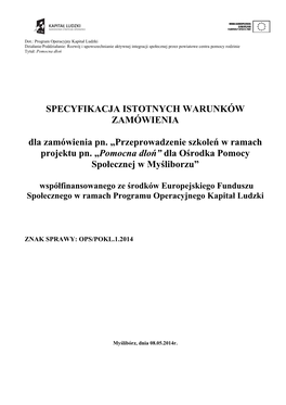 Projekt Wspófinansowany Ze Środków Unii Europejskiej W Ramach