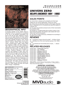 Univers Zero Relaps (Archives 1984