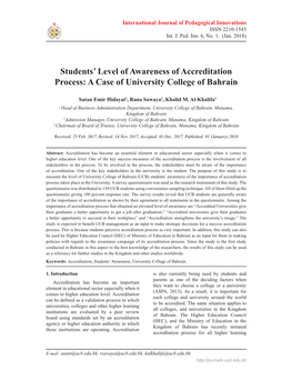 Students' Level of Awareness of Accreditation Process
