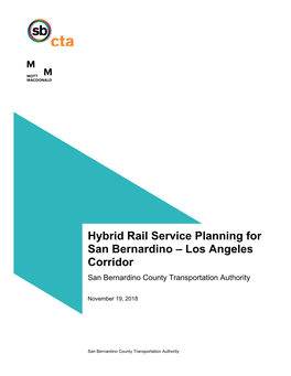 Hybrid Rail Service Planning for San Bernardino – Los Angeles Corridor