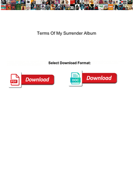 Terms of My Surrender Album