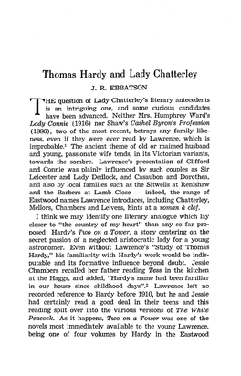 Thomas Hardy and Lady Chatterley J