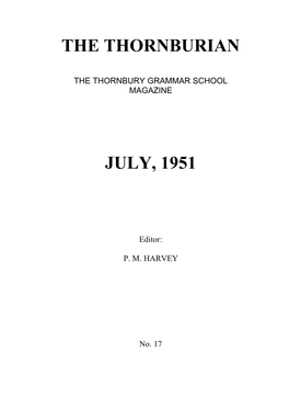 The Thornburian July, 1951