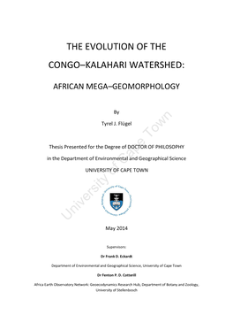 The Evolution of the Congo-Kalahari Watershed 221