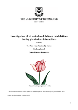 Investigation of Virus-Induced Defence Modulations During Plant-Virus Interactions