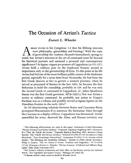The Occasion of Arrian's Tactica Everett L
